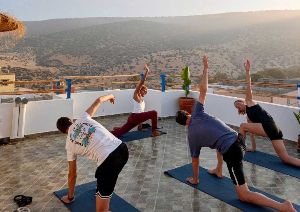 Is a Surf and Yoga retreat for Beginners? A Complete Guide from Morocco 4 morning yoga Tamraght
