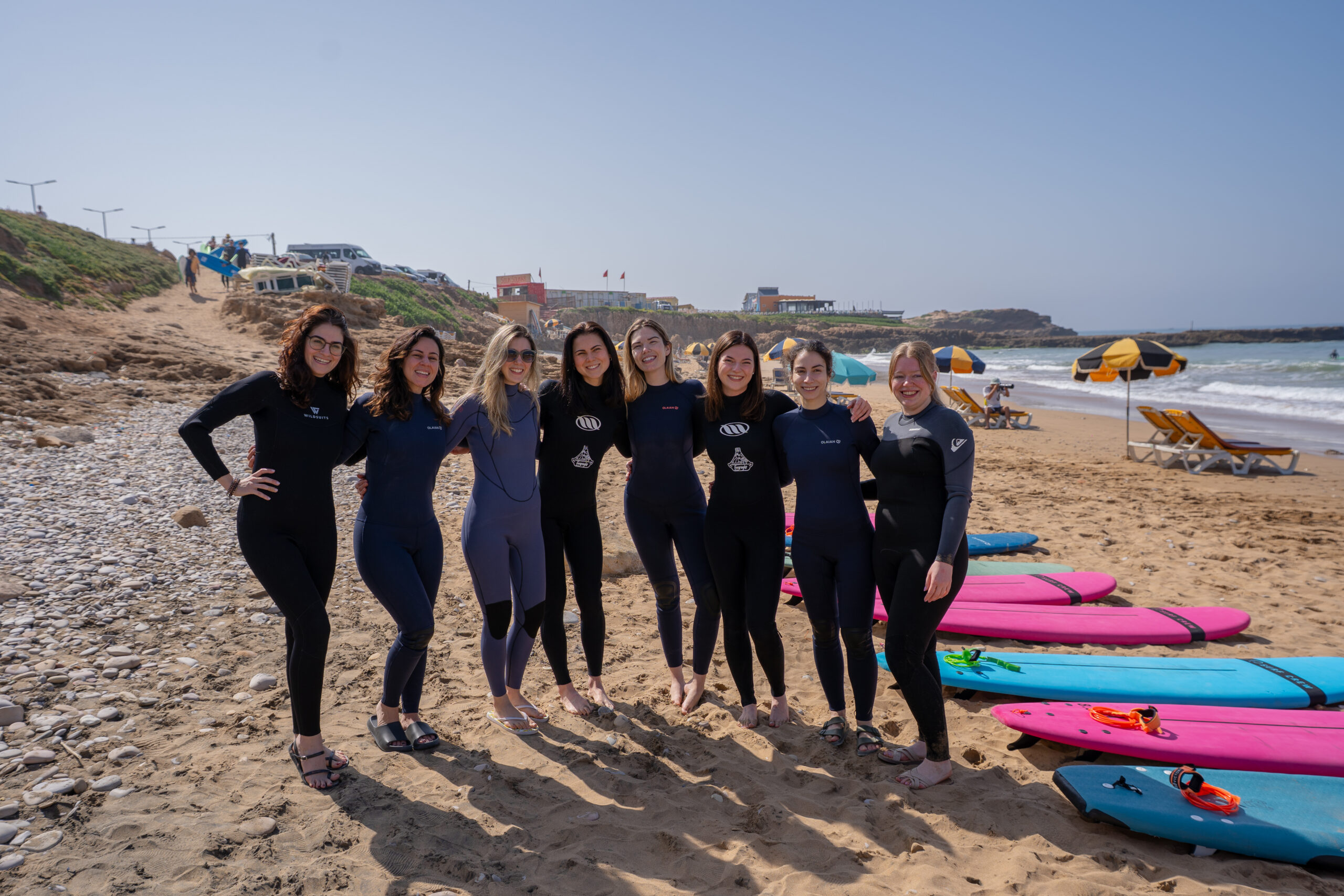 Beginner first surf lesson in Tamraght, Morocco